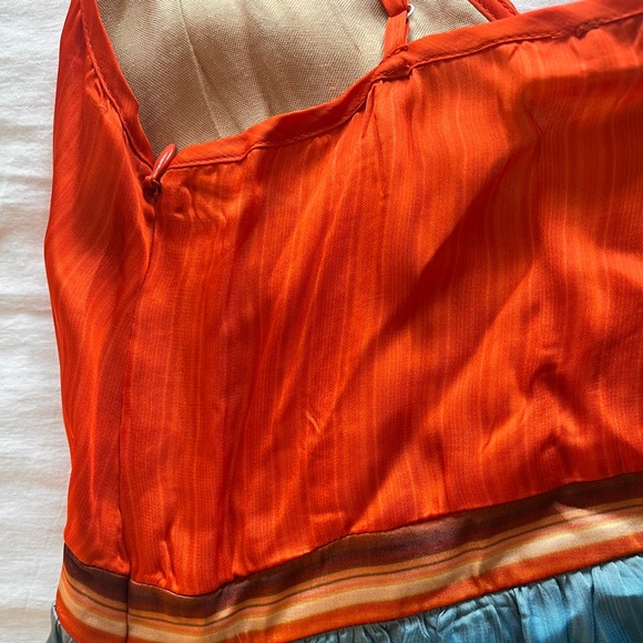 NWT Anthropologie Tanvi Kedia V-Neck Silky Colorblock Midi Dress size S - Picture 9 of 13